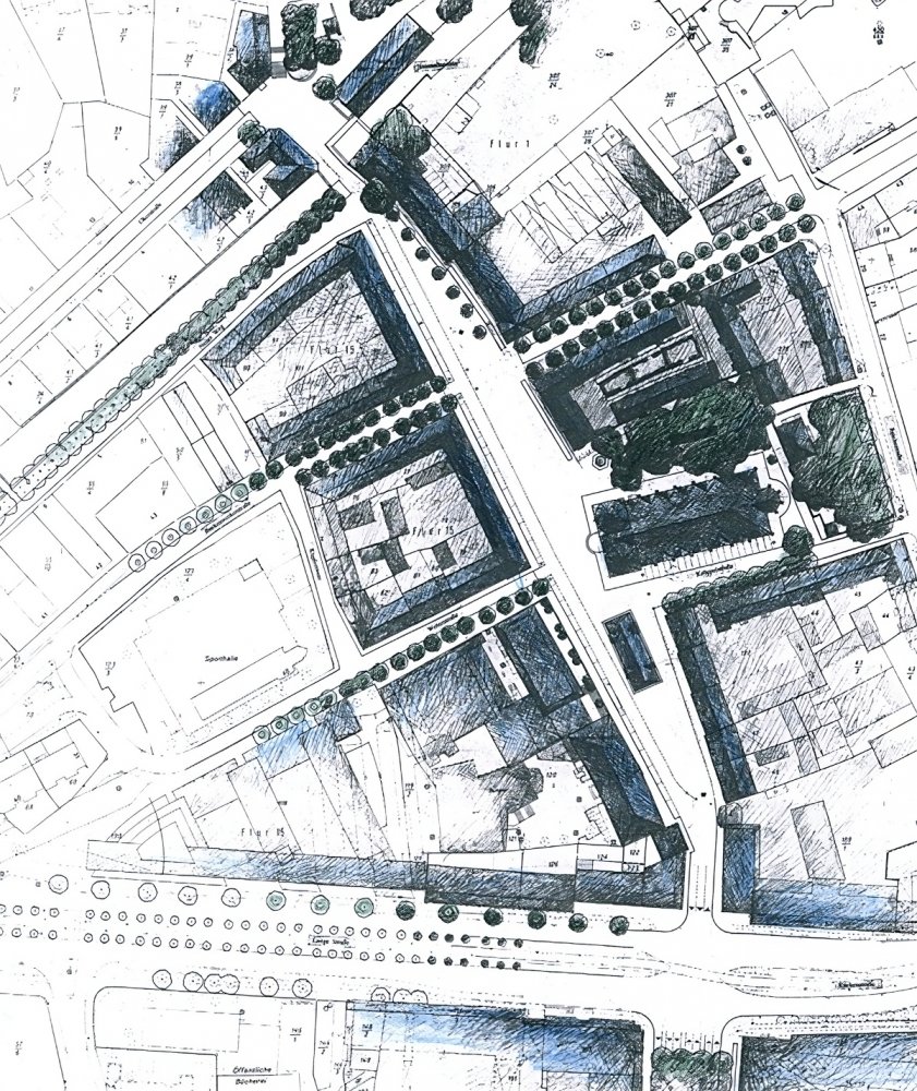 Zeichnung/Entwurf des Stadtplatzes zwischen Wollmarkt und Alte Waage in Braunschweig