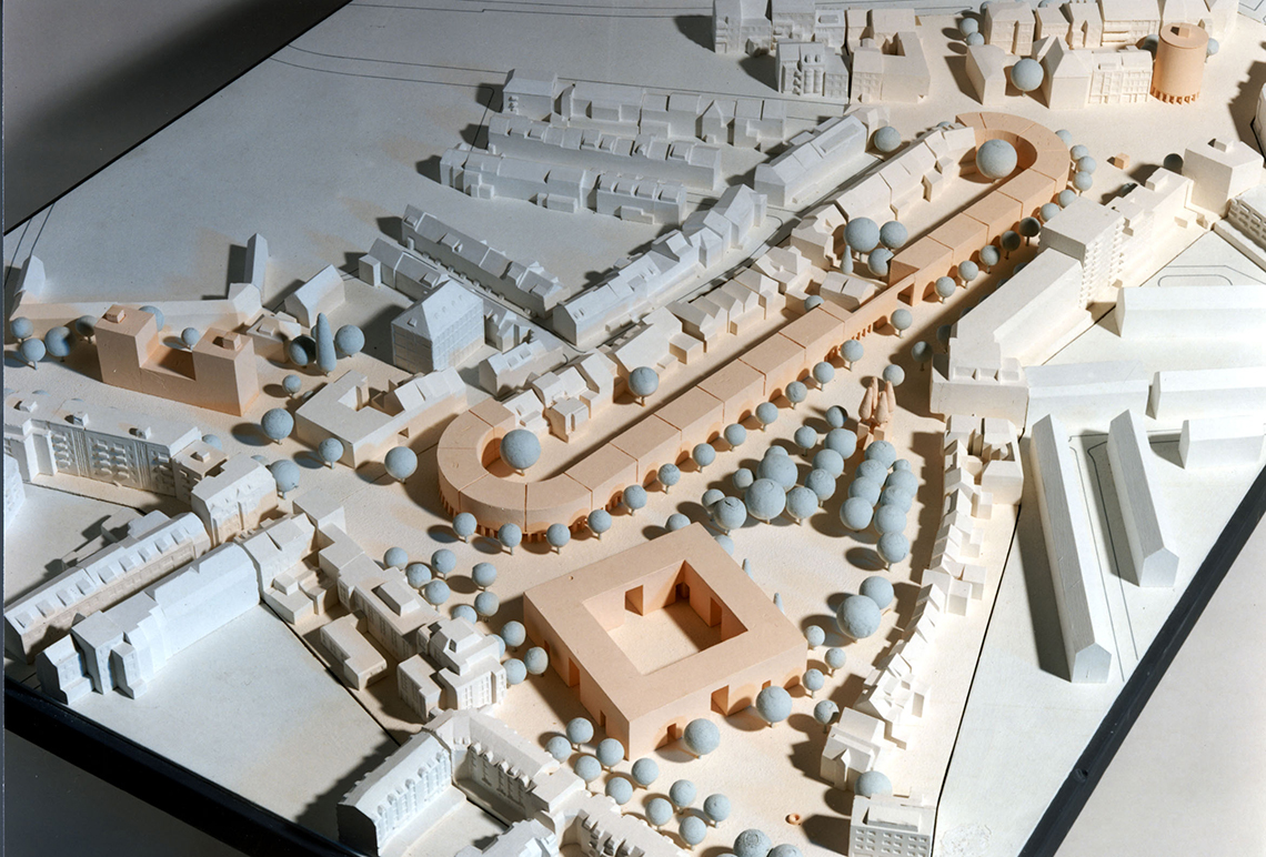 Plastisches Modell des neu gestalteten Stadtteils