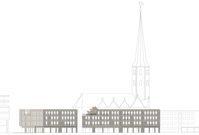 Wohnen an der Petrikirche Braunschweig Ansicht Nord