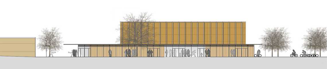 Neubau Drei-Feld-Sporthalle IGS Volkmarode Ansicht