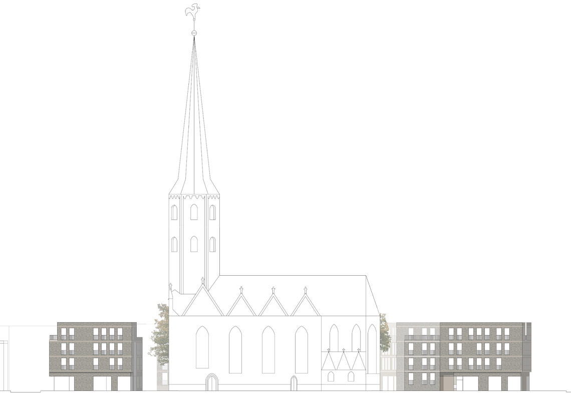 Wohnen an der Petrikirche Braunschweig Ansicht Süd