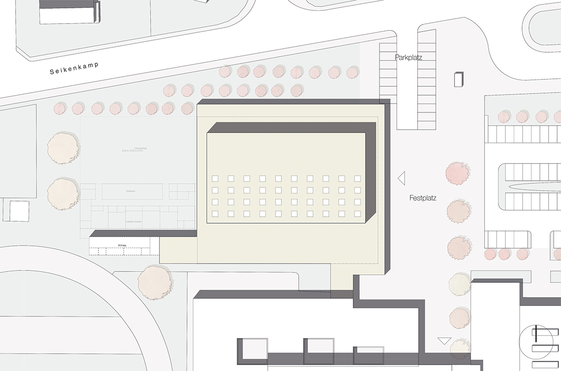 Neubau Drei-Feld-Sporthalle IGS Volkmarode Lageplan