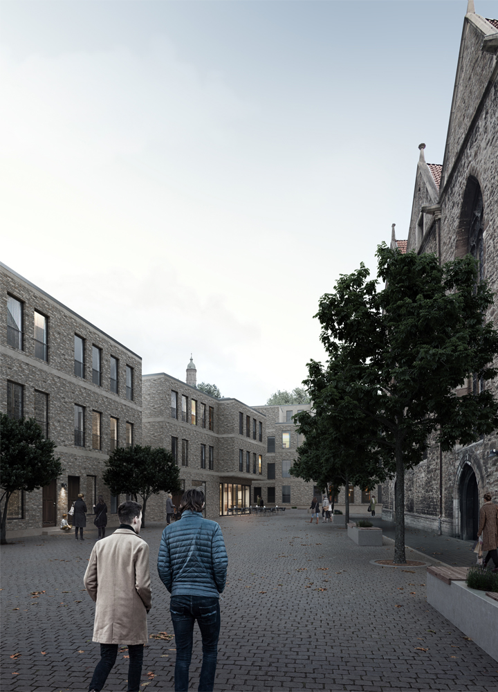 Wohnen an der Petrikirche Braunschweig Perspektive Platz
